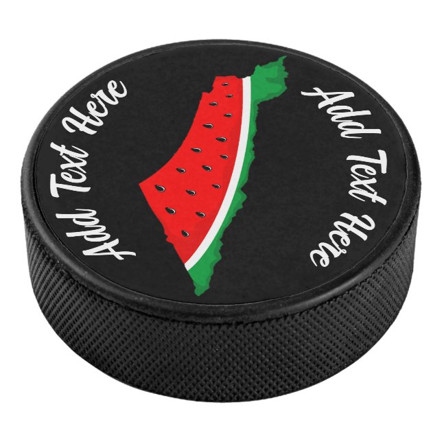 Palestine Map Watermelon Symbol of freedom Hockey Puck (3/4)
