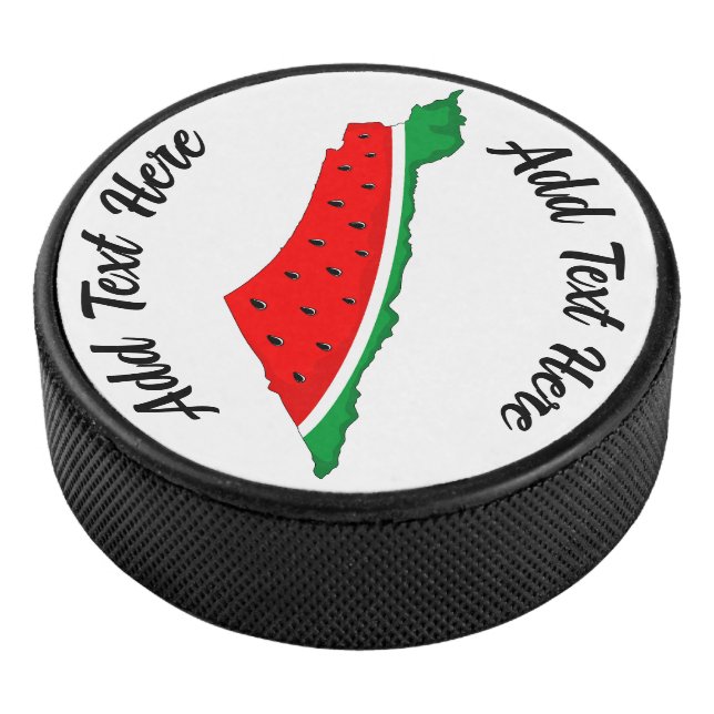 Palestine Map Watermelon Symbol of freedom Hockey Puck (3/4)