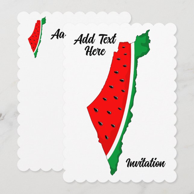 Palestine Map Watermelon Symbol of freedom Invitation (Front/Back)