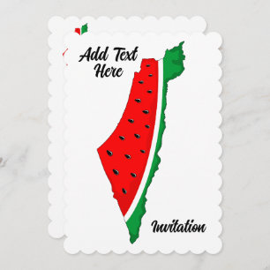 Palestine Map Watermelon Symbol of freedom Invitation