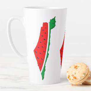 Palestine Map Watermelon Symbol of freedom Latte Mug