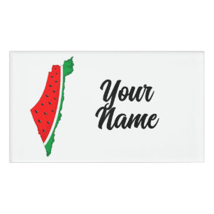 Palestine Map Watermelon Symbol of freedom Name Tag
