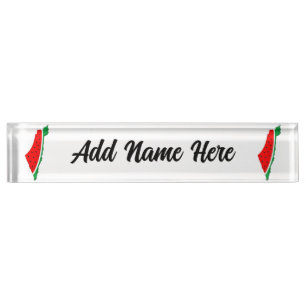 Palestine Map Watermelon Symbol of freedom Nameplate