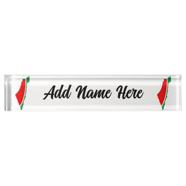 Palestine Map Watermelon Symbol of freedom Nameplate (Front)