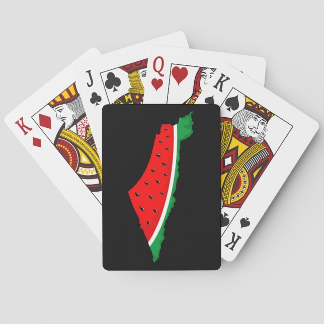 Palestine Map Watermelon Symbol of freedom Playing Cards (Back)