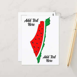 Palestine Map Watermelon Symbol of freedom Postcard