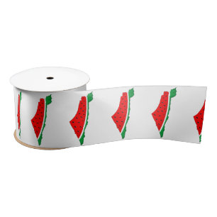 Palestine Map Watermelon Symbol of freedom Satin Ribbon