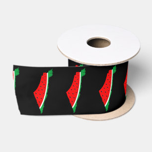 Palestine Map Watermelon Symbol of freedom Satin Ribbon