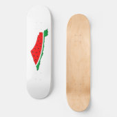 Palestine Map Watermelon Symbol of freedom  Skateboard (Front)