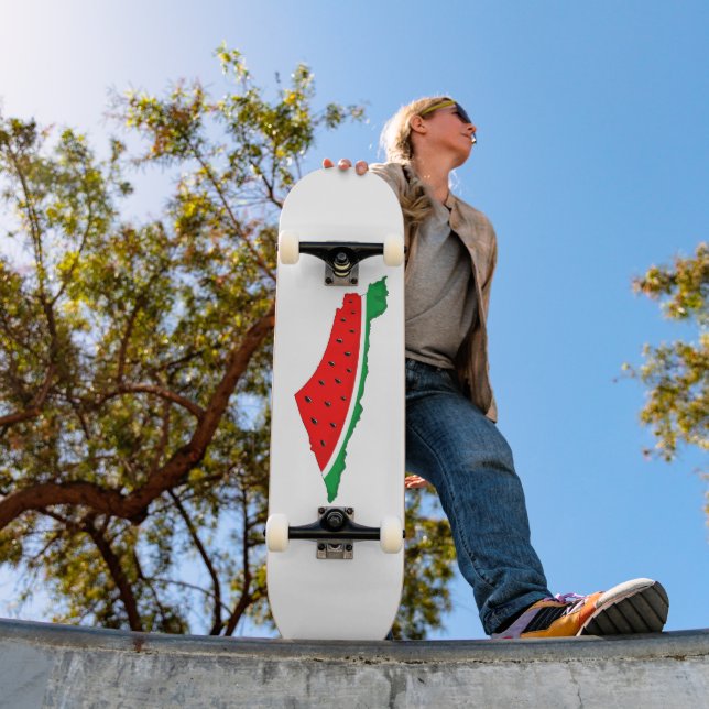 Palestine Map Watermelon Symbol of freedom  Skateboard (Outdoor 1)