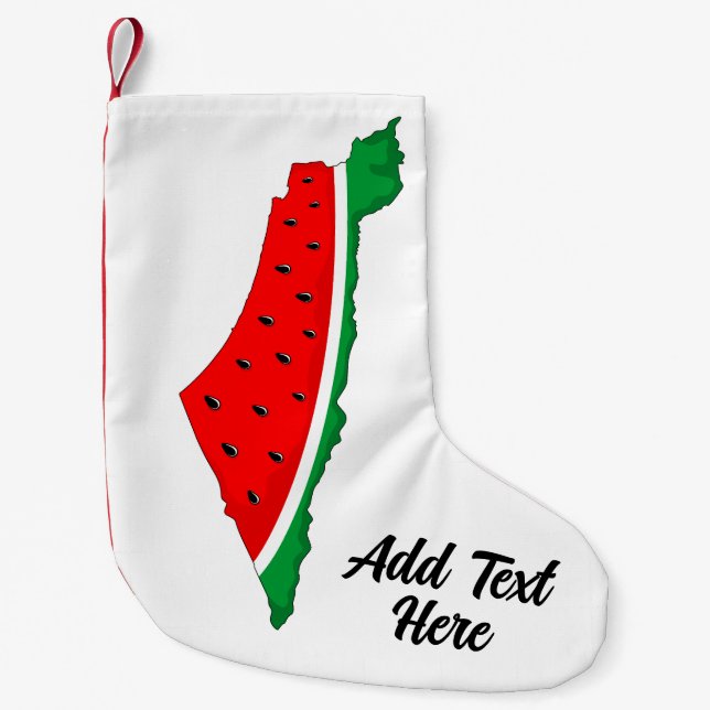 Palestine Map Watermelon Symbol of freedom Small Christmas Stocking (Front)
