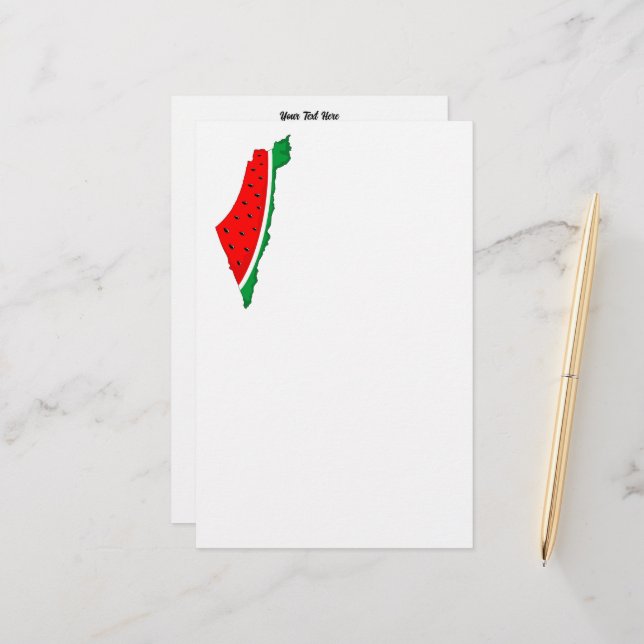 Palestine Map Watermelon Symbol of freedom Stationery (Front/Back In Situ)