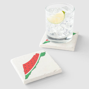 Palestine Map Watermelon Symbol of freedom Stone Coaster