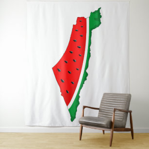 Palestine Map Watermelon Symbol of freedom Tapestry