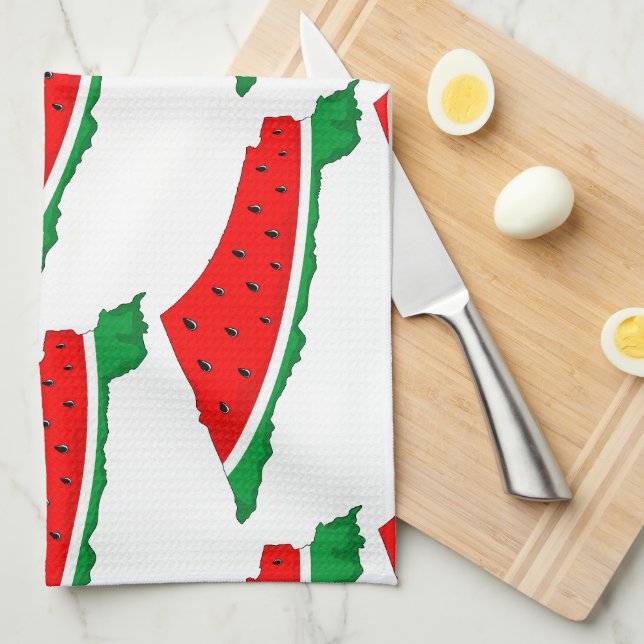 Palestine Map Watermelon Symbol of freedom Tea Towel (Quarter Fold)