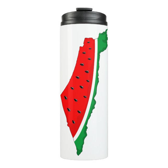Palestine Map Watermelon Symbol of freedom Thermal Tumbler (Front)