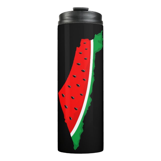 Palestine Map Watermelon Symbol of freedom Thermal Tumbler (Front)