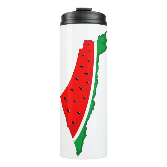 Palestine Map Watermelon Symbol of freedom Thermal Tumbler (Front)