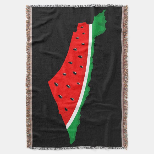 Palestine Map Watermelon Symbol of freedom Throw Blanket (Front Vertical)
