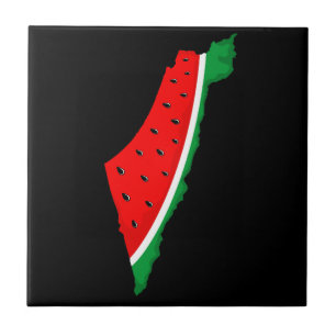 Palestine Map Watermelon Symbol of freedom Tile