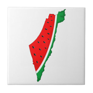 Palestine Map Watermelon Symbol of freedom Tile
