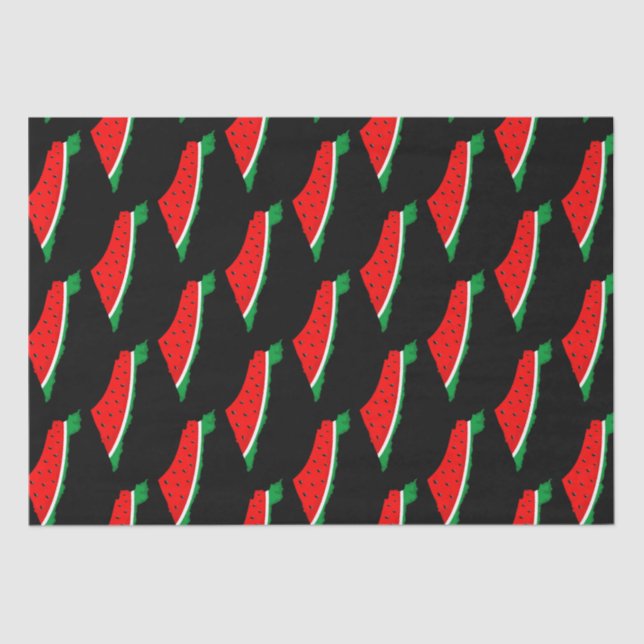 Palestine Map Watermelon Symbol of freedom Tissue Paper (Front)