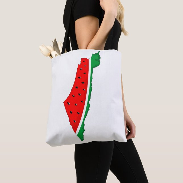Palestine Map Watermelon Symbol of freedom Tote Bag (Close Up)