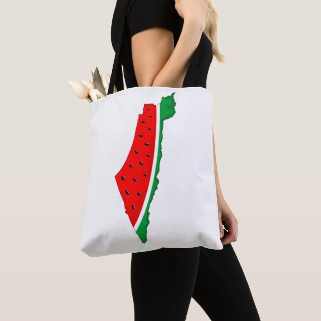Palestine Map Watermelon Symbol of freedom Tote Bag (Close Up)
