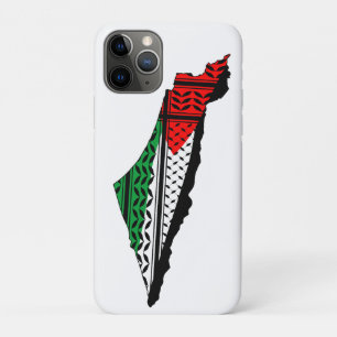 Palestine Map whith Flag and Keffiyeg Pattern iPhone 11 Pro Case
