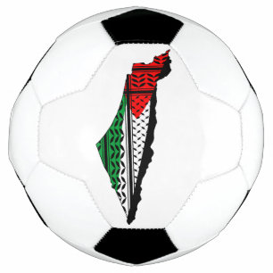 Palestine Map whith Flag and Keffiyeg Pattern Football