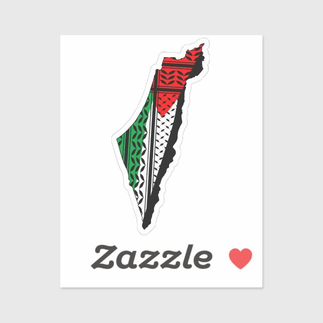 Palestine Map whith Flag and Keffiyeh Pattern (Sheet)