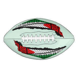 Palestine Map whith Flag and Keffiyeh Pattern American Football