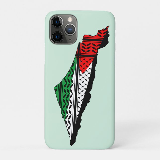 Palestine Map whith Flag and Keffiyeh Pattern Case-Mate iPhone Case (Back)