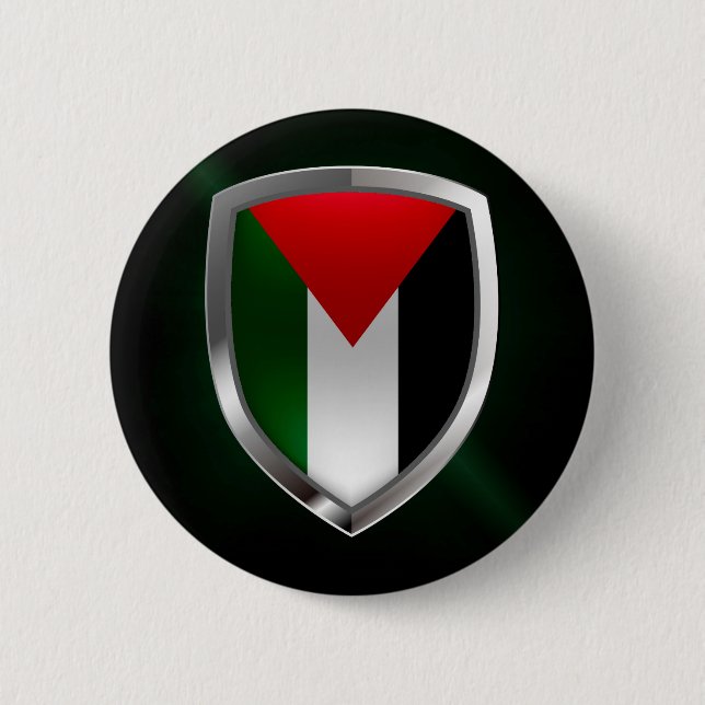 Palestine Metallic Emblem 6 Cm Round Badge (Front)