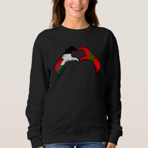 Palestine Morocco Flag   Palestinian Moroccan Hear Sweatshirt
