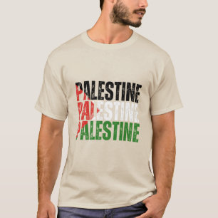 Palestine Name with Palestinian Flag  T-Shirt