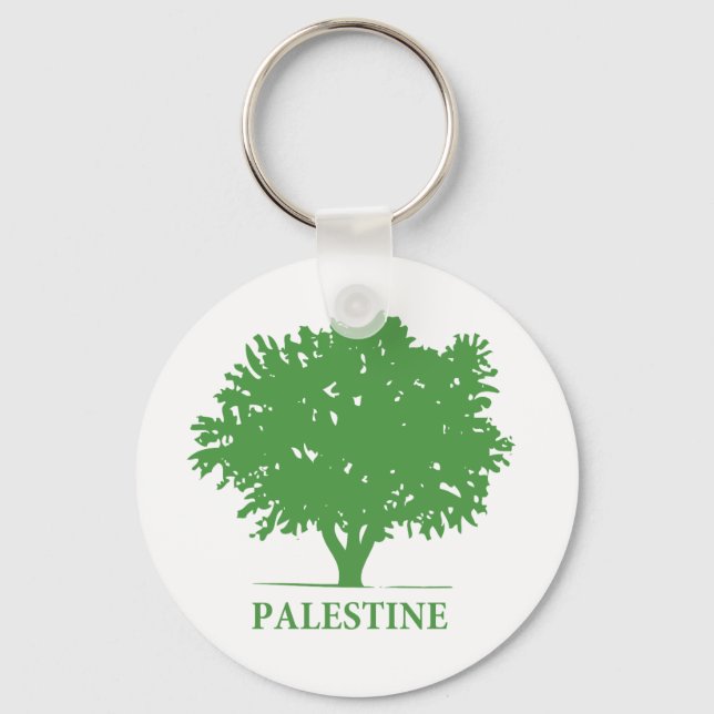 Palestine Olive Tree t shirt Key Ring (Front)
