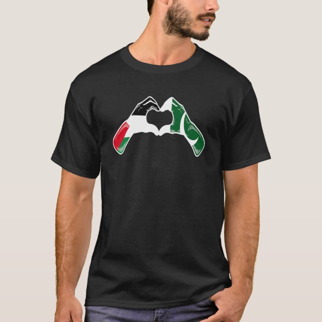 Palestine Pakistan Flag   Palestinian Pakistanian  T-Shirt (Front)