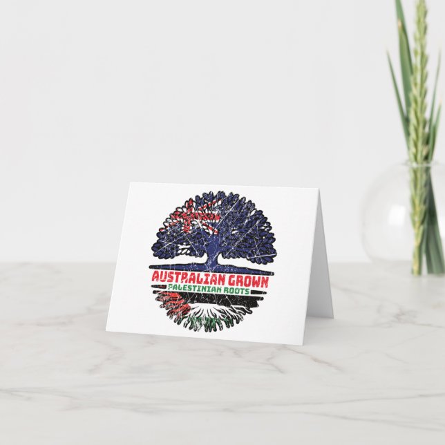 Palestine Palestinian Australian Australia Tree Card (Front)