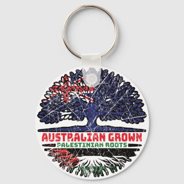 Palestine Palestinian Australian Australia Tree Key Ring (Front)