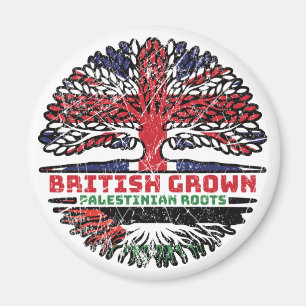 Palestine Palestinian British UK Tree Roots Flag Magnet