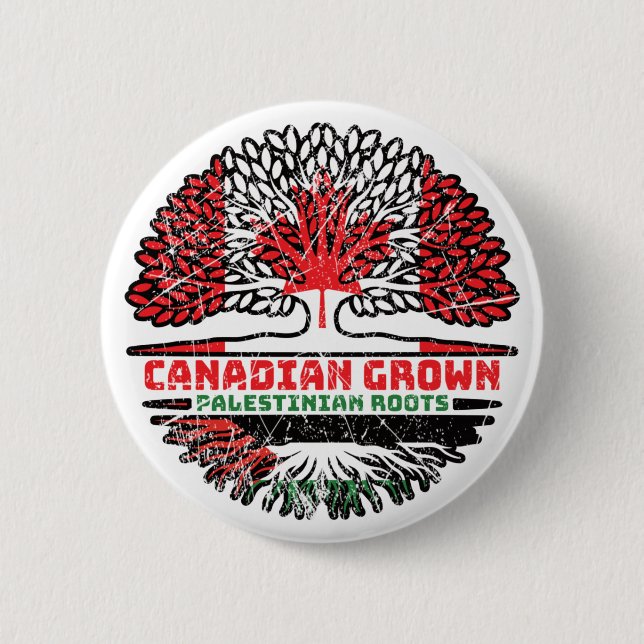Palestine Palestinian Canadian Canada Tree Roots 6 Cm Round Badge (Front)