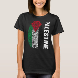 Palestine Palestinian Fingerprint Dna Flag Palesti T-Shirt