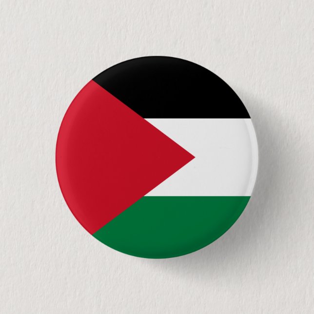 Palestine (Palestinian) Flag 3 Cm Round Badge (Front)