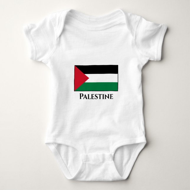 Palestine (Palestinian) Flag Baby Bodysuit (Front)