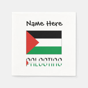 Palestine Palestinian Flag Black Personalisation Napkin