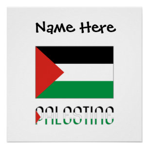 Palestine Palestinian Flag Black Personalisation  Poster