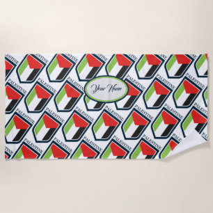Palestine & Palestinian flag Customised  Beach Towel