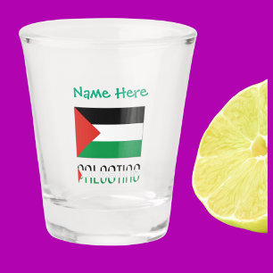 Palestine Palestinian Flag Green Personalised Shot Glass