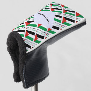 Palestine Palestinian Flag Tiled Black Personalise Golf Head Cover